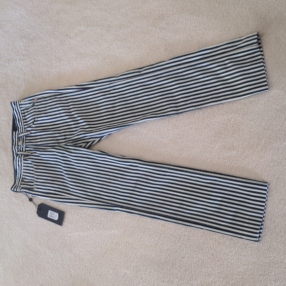New! Rag & Bone Indigo Striped Vintage Straight Jeans